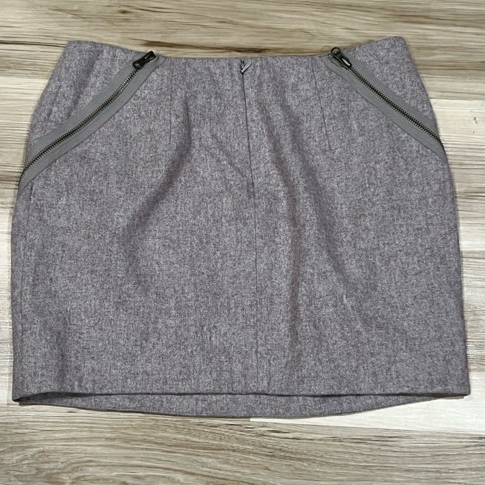 Topshop Tan Wool Zipper Mini Skirt Women’s 8